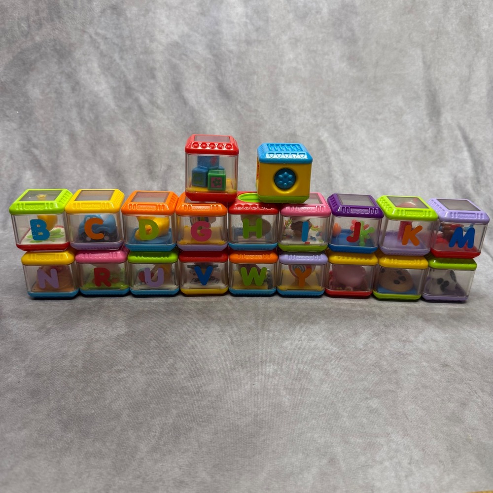 Fisher-Price Peek-a-Blocks Alphabet Blocks Kids 18pc Multi Sensory Learning Toy